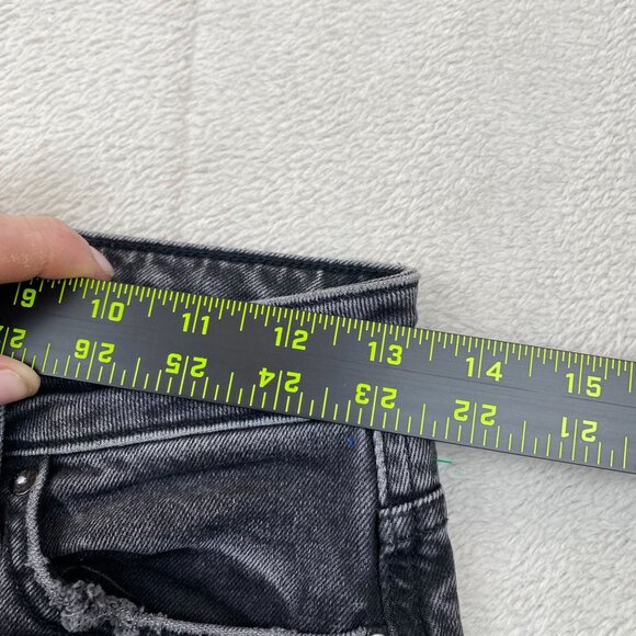 Free People Womans Jeans Size 25 High-Waisted Distressed Black Denim - Picture 4 of 10